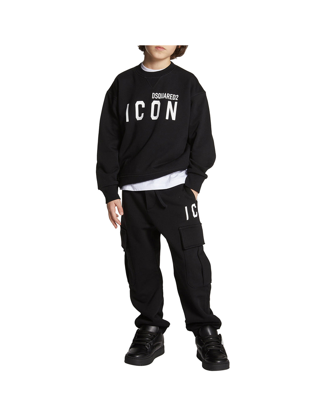 DSQUARED ICON Dsquared Felpa Unisex Bimbo Nero Nero