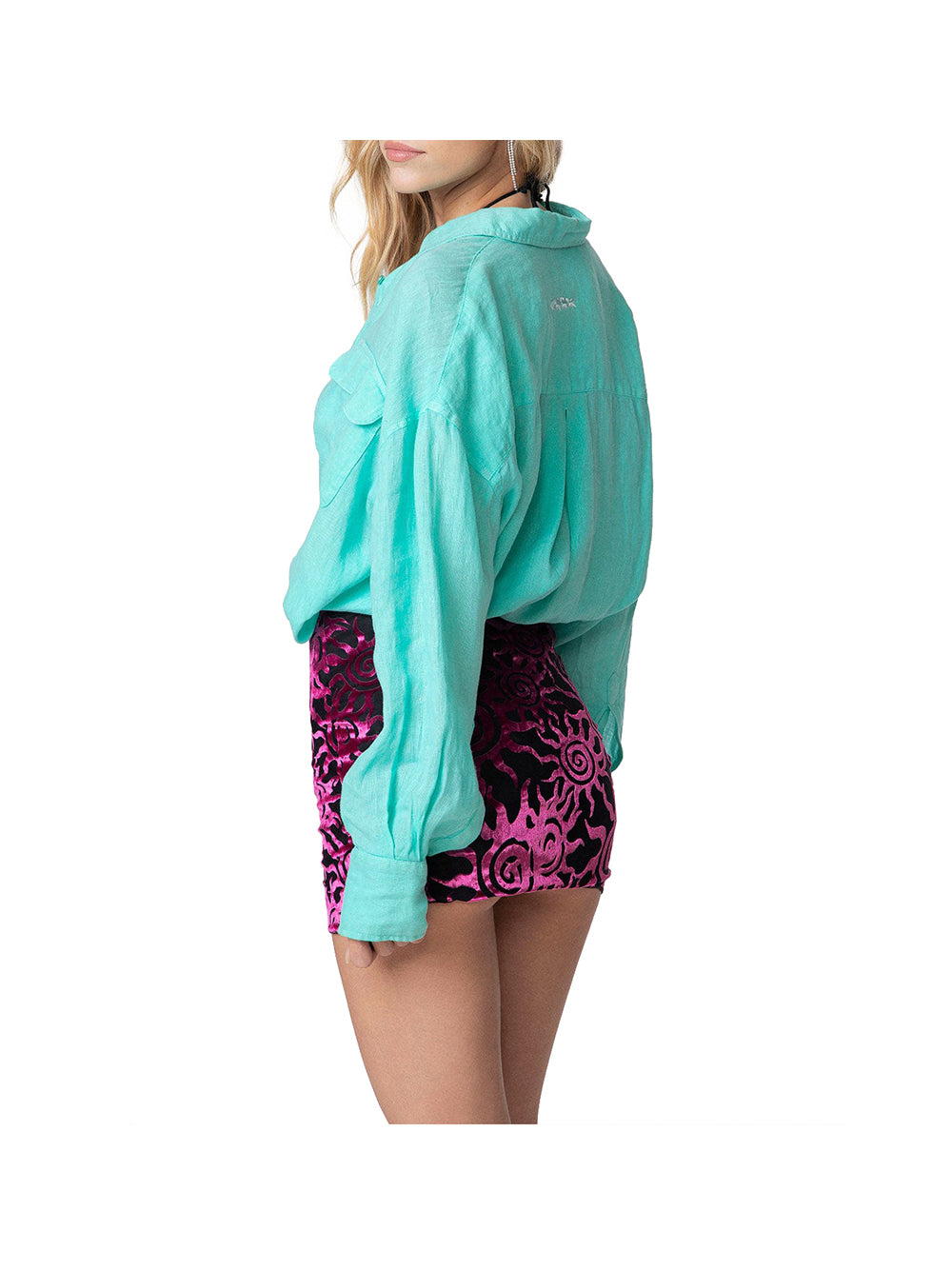F**K VETRINA F**k Camicia Over Donna - Acquamarina ACQUAMARINA