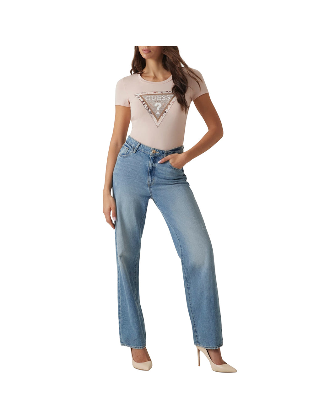 GUESS 1 USCITA Guess T-Shirt Donna Rose - Rosa ROSE