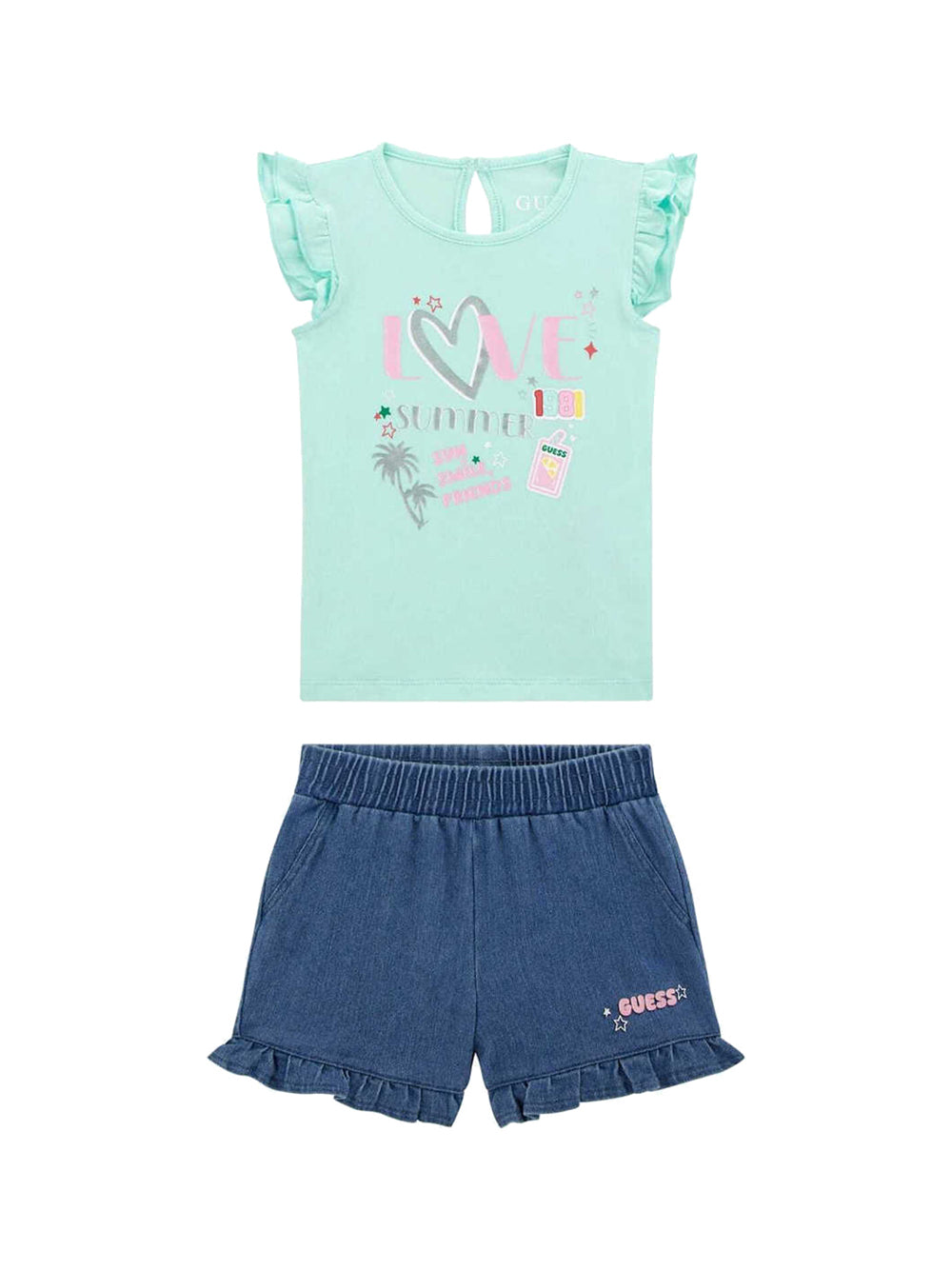 GUESS 2 USCITA Guess Coordinato Bambina Mint - Verde Mint