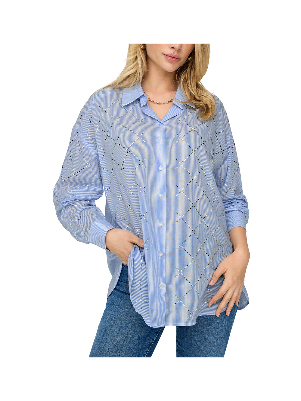 ONLY STOCK Only Camicia Donna Celeste - Turchese Celeste