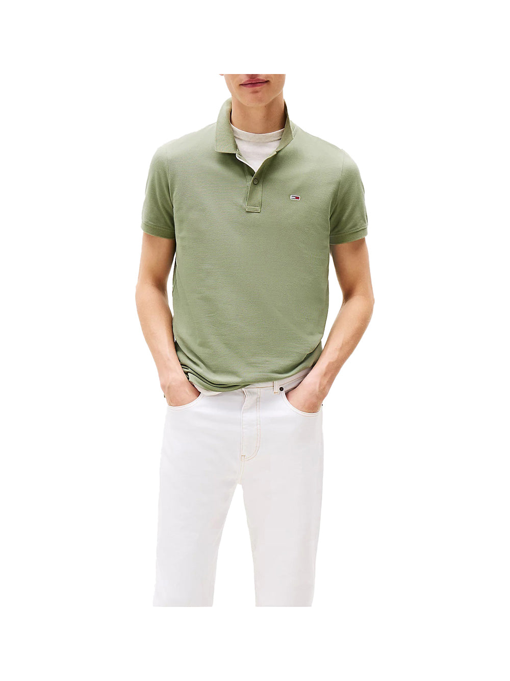 TOMMY JEANS 2USCITA Tommy Jeans Polo Uomo Aruba Green - Verde Aruba Green