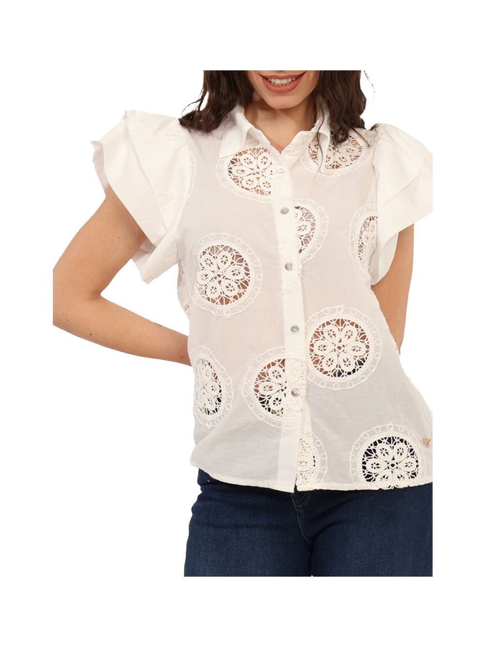YES ZEE STC Yes Zee Camicia Donna Bianco Bianco