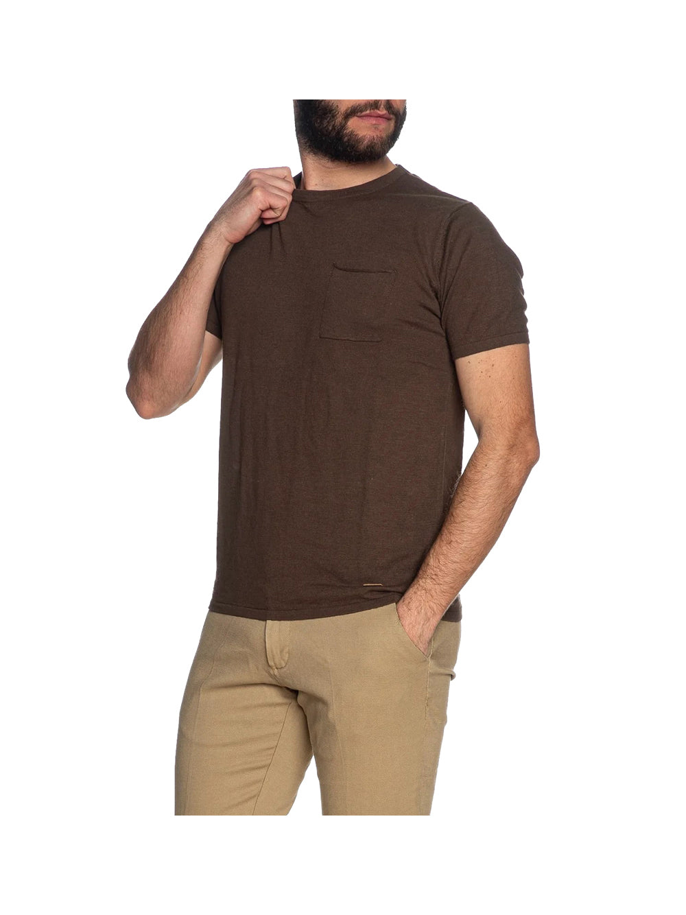 YES ZEE STC Yes Zee Maglia Uomo - Marrone Marrone