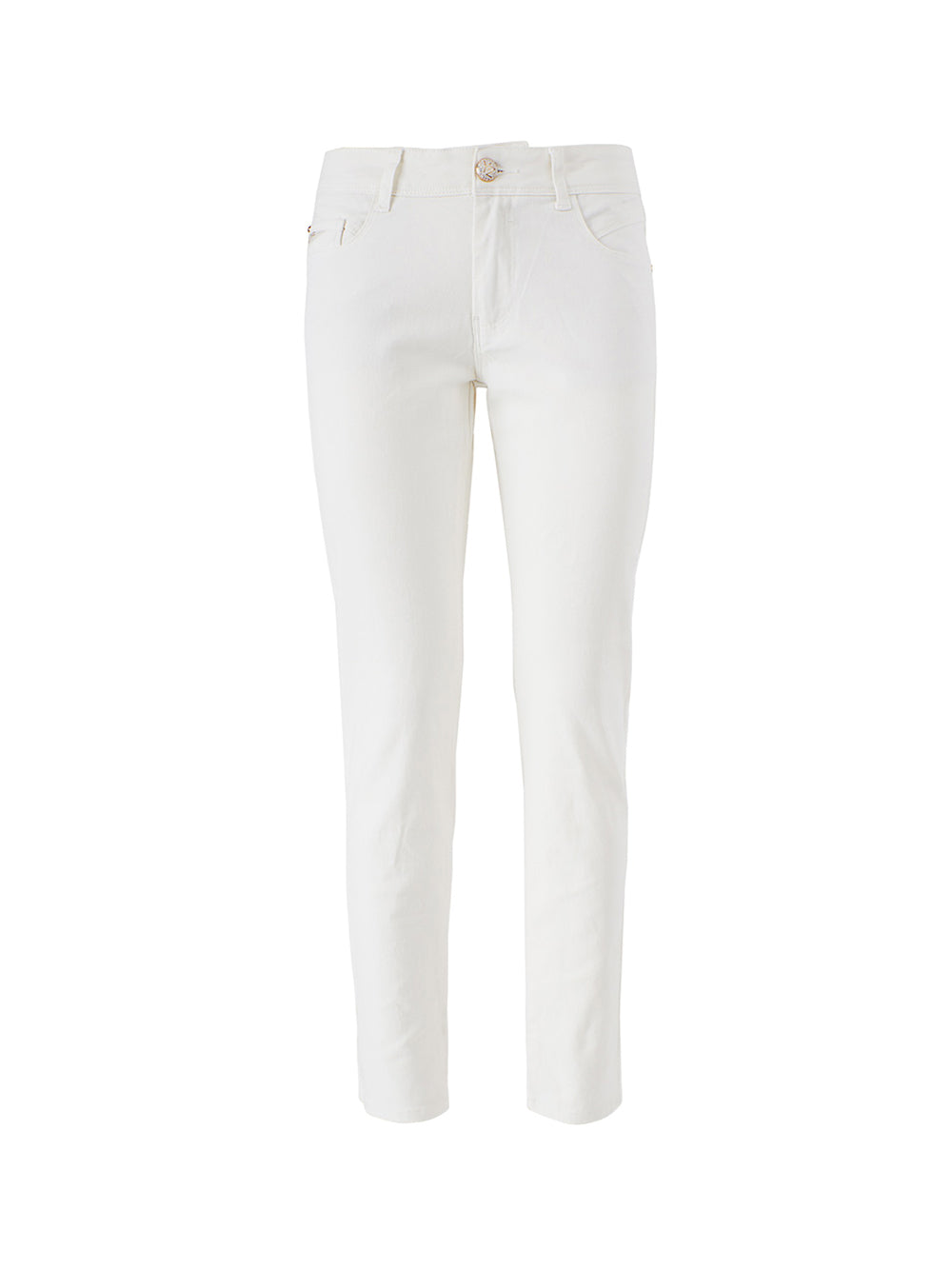 YES ZEE STC Yes Zee Pantalone Donna Bianco Bianco