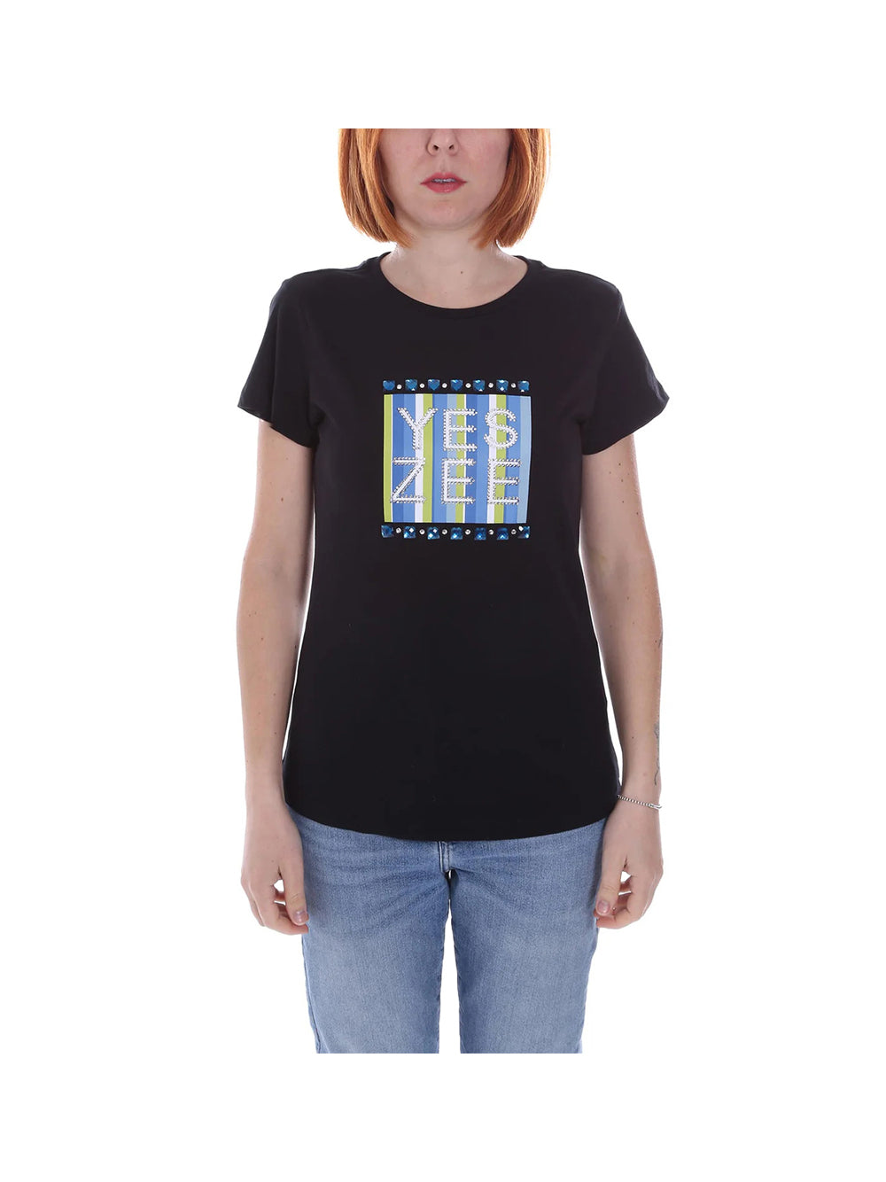 YES ZEE STC Yes Zee T-Shirt Donna Nero Nero