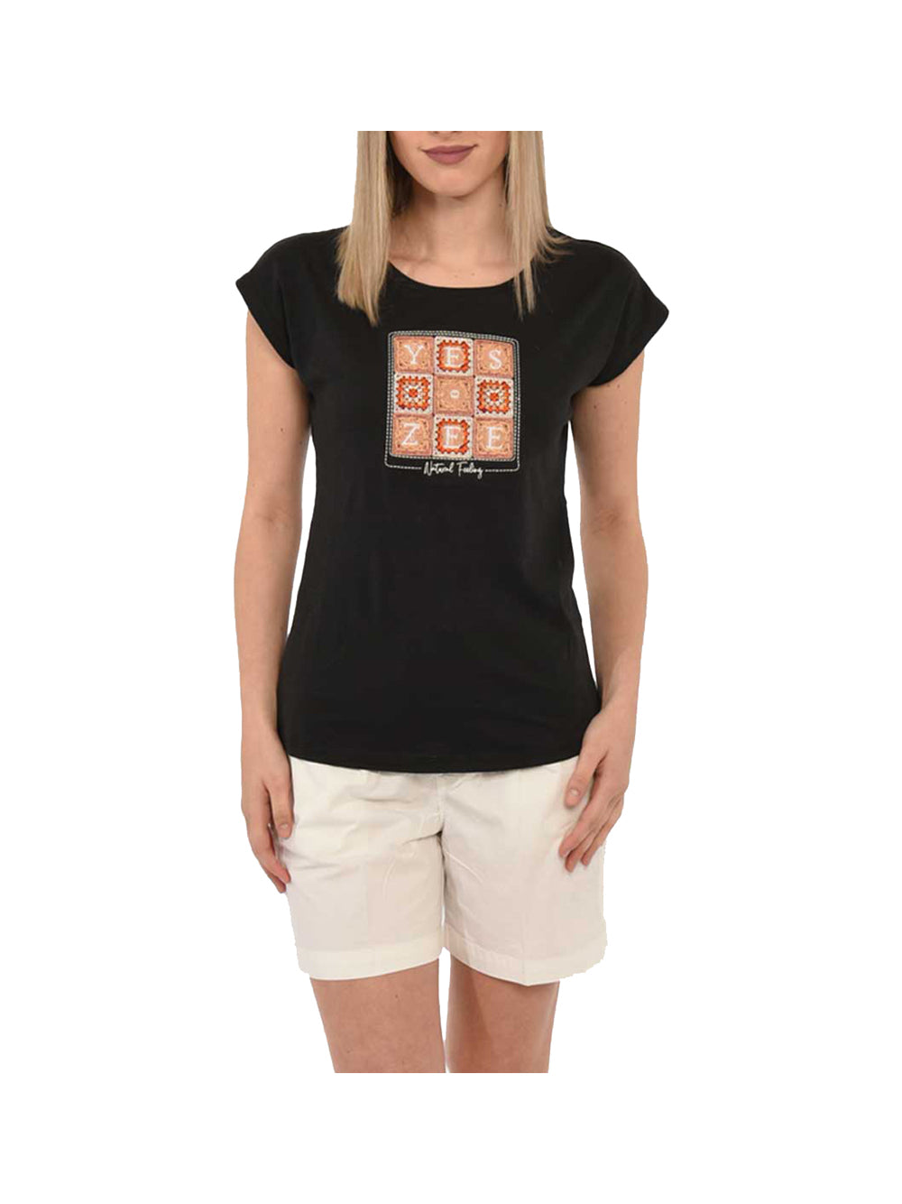 YES ZEE STC Yes Zee T-Shirt Donna Nero Nero