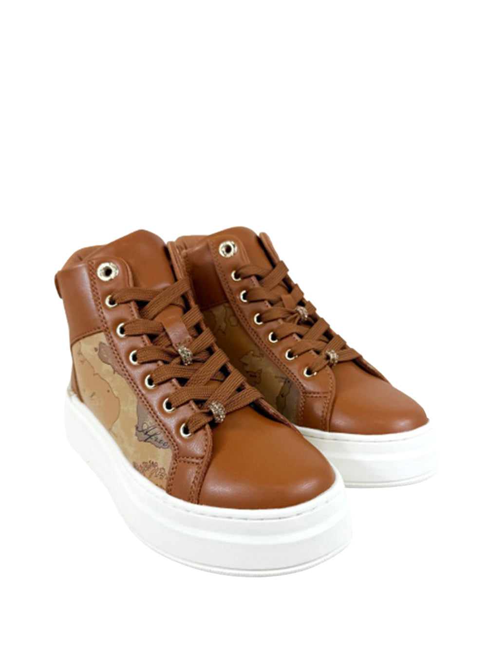 2 PRIMA CLASSE Alviero Martini Sneakers Donna Cuoio/geo Beige - Marrone Cuoio/Geo Beige