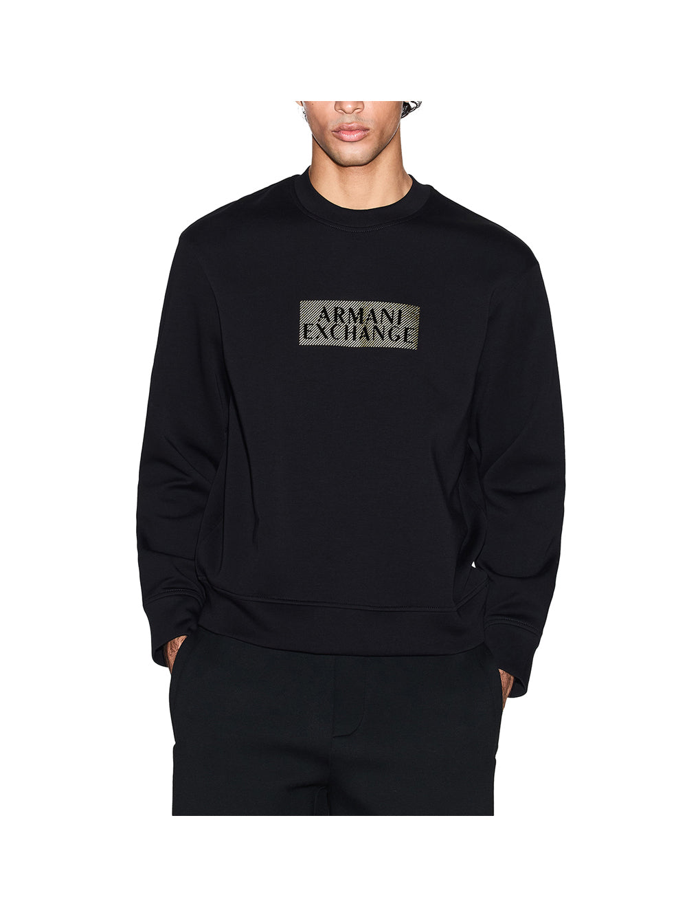 ARMANI EXCHANGE Armani Exchange Felpa Uomo Black Diagonal Gold - Multicolore Black Diagonal Gold