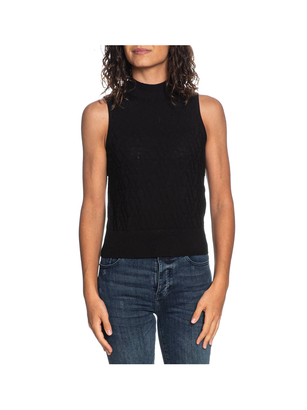 ARMANI EXCHANGE Armani Exchange Top Donna Blk/blk Monogram - Nero Blk/Blk Monogram