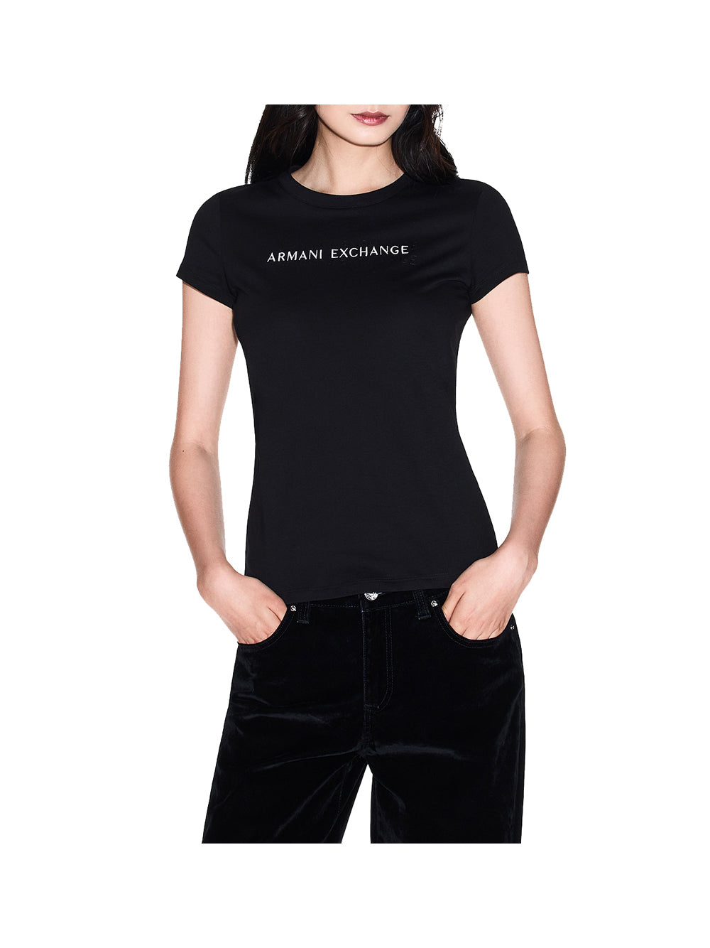 ARMANI EXCHANGE T-shirt Armani Exchange Slim Fit Con Logo Lettering - Nero Nero