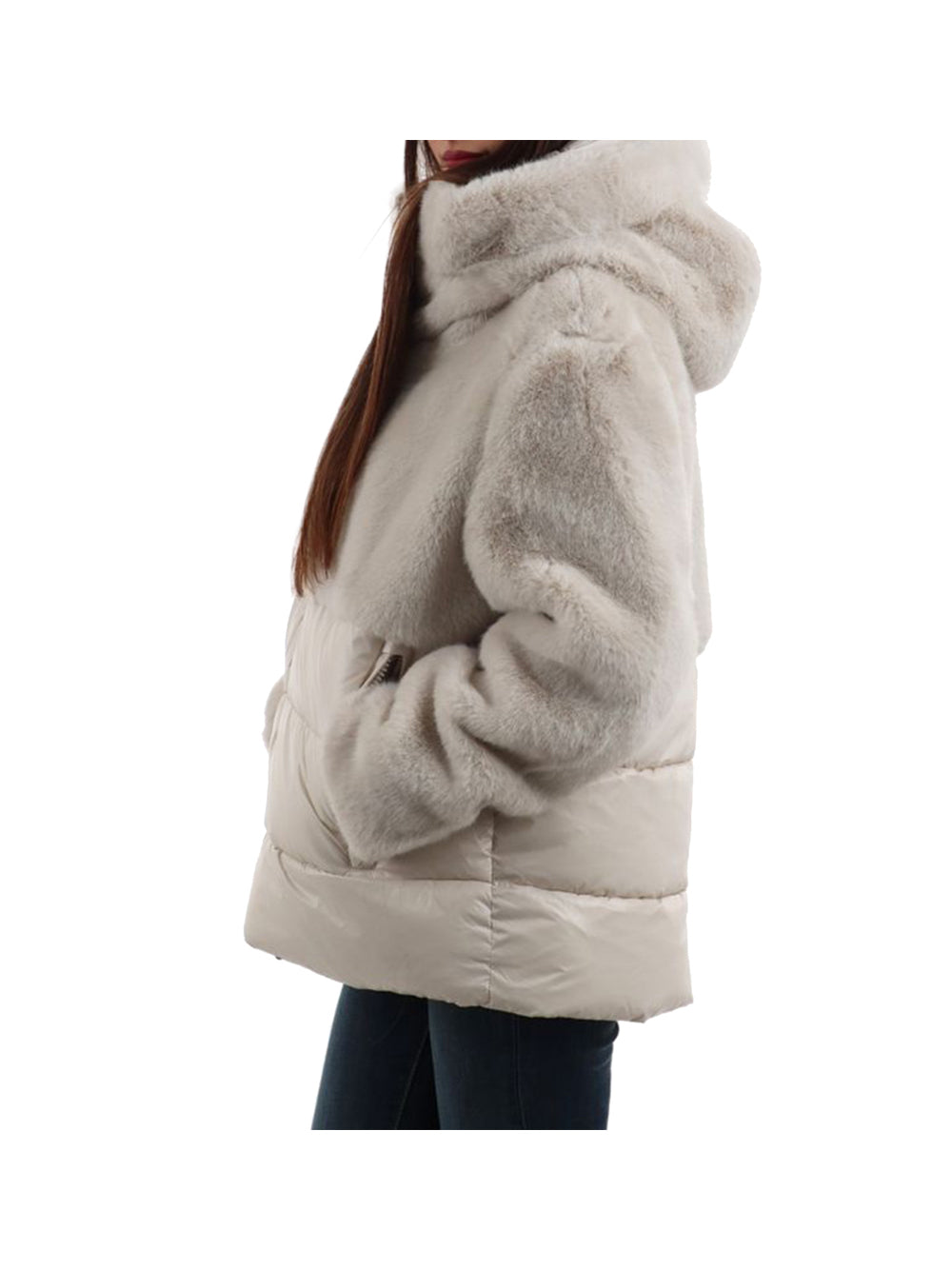 BLAUER Piumino Blauer Nylon Con Pelliccia Eco Fanevil Grigio Grigio