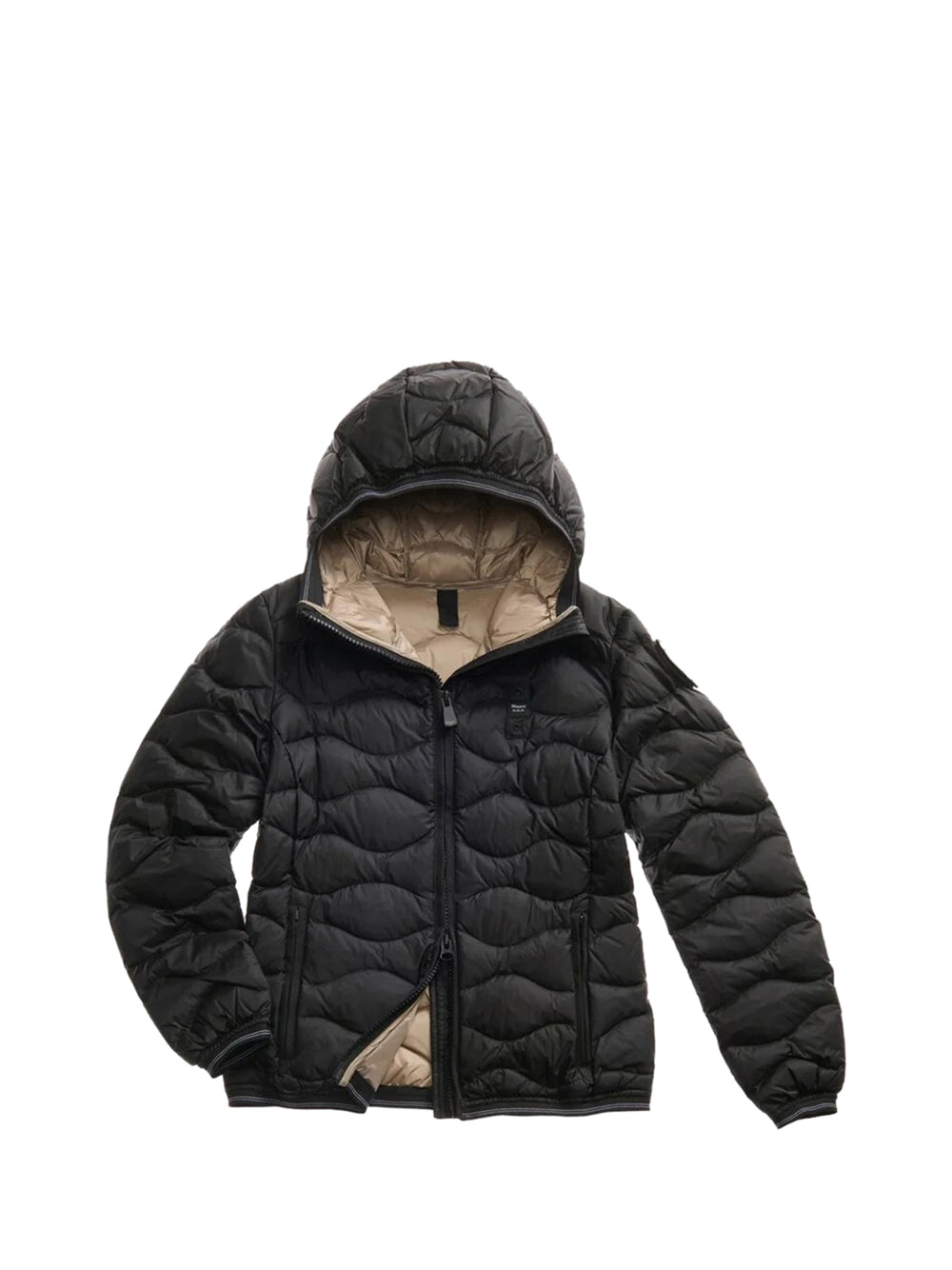 BLAUER Piumino Blauer Ad Onde Camelia Nero Beige Nero/beige