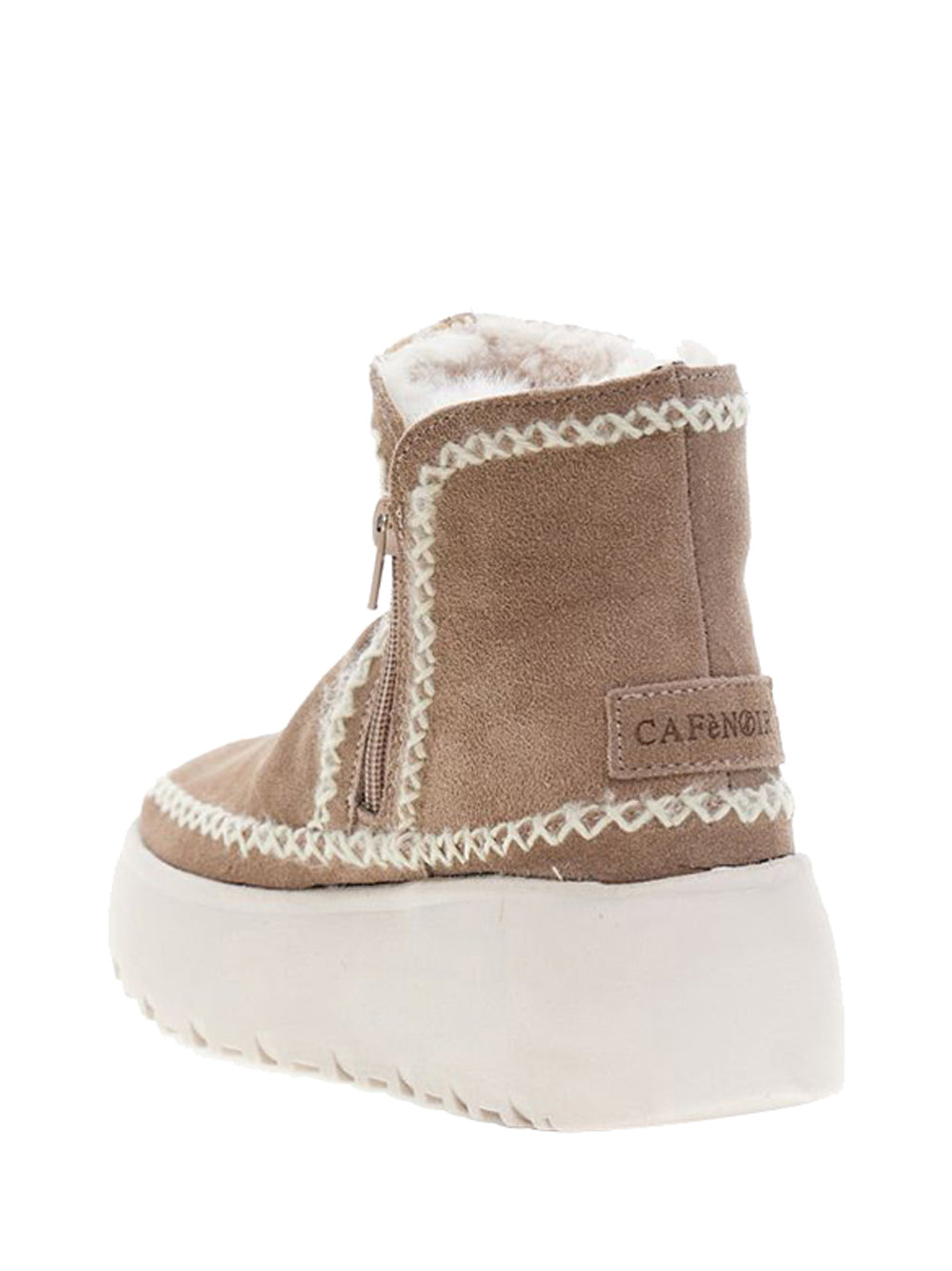 CAFE'NOIR Tronchetto Café Noir in pelle scamosciata doppia zip taupe TAUPE