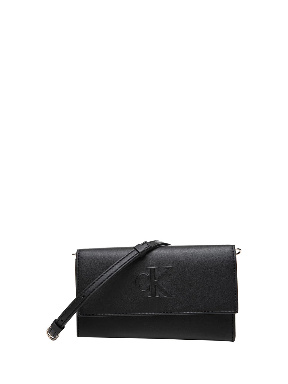 CALVIN ACC.1USCITA Calvin Klein Pochette Sculpted Long Fold Strap Walle Donna Nero Nero