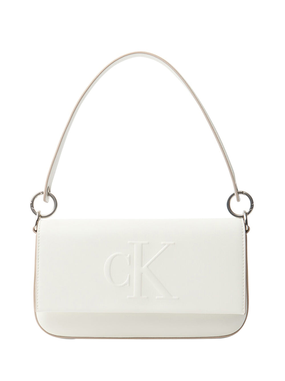 CALVIN ACC.1USCITA Calvin Klein Borsa a Spalla Con Patta Scolpita - Avorio Avorio