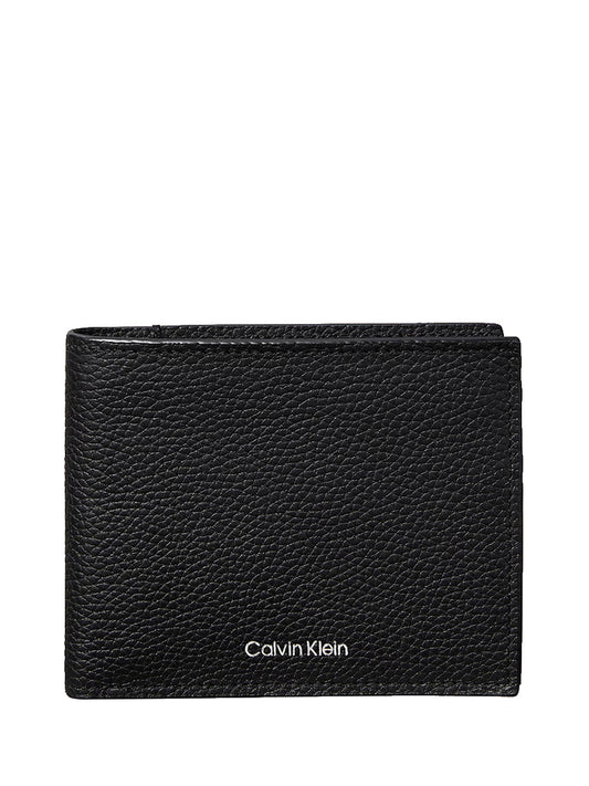CALVIN ACC.2USCITA Portafoglio Calvin Klein A Libro Con Logo Stampato In Lamina - Nero Nero