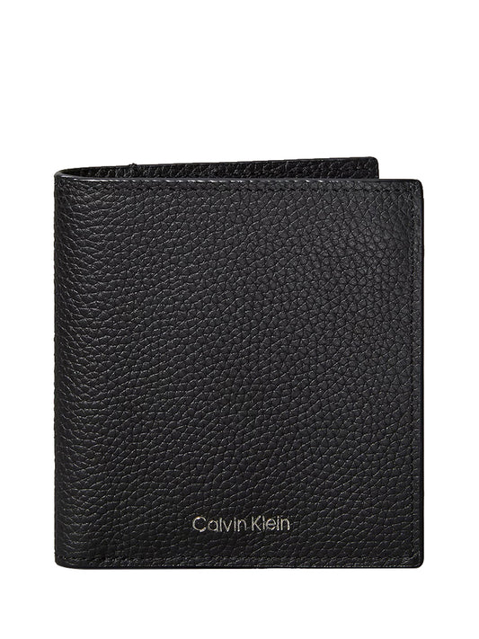 CALVIN ACC.2USCITA Portafoglio A Libro Slim Con Logo Stampato In Lamina - Nero Nero