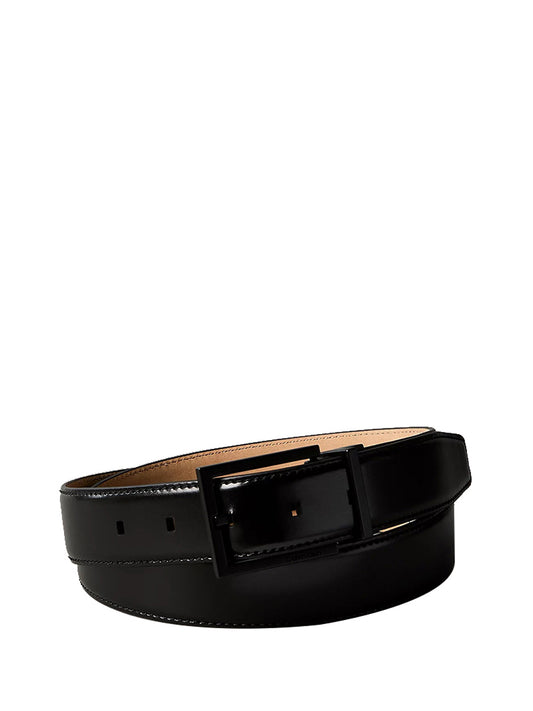 CALVIN ACC.2USCITA Cintura Calvin Klein In Pelle Pieno Fiore Regolabile In Lunghezza - Nero Nero