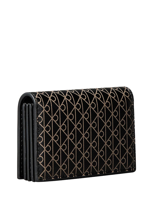 CALVIN ACC.2USCITA Portacarte Calvin Klein A Fisarmonica Con Logo Monogramma - Nero Nero