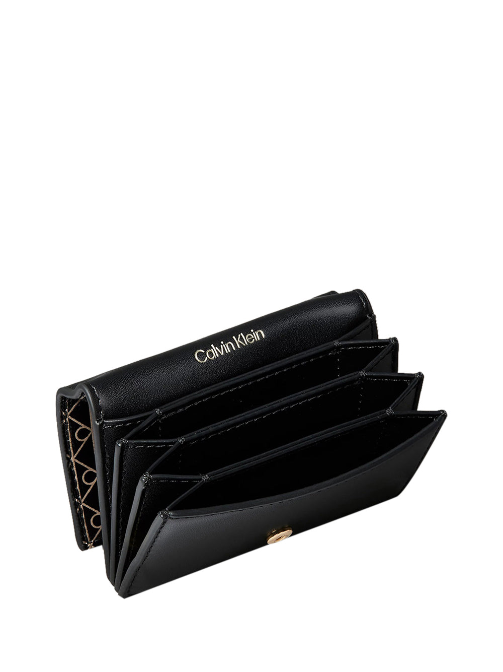 CALVIN ACC.2USCITA Portacarte Calvin Klein A Fisarmonica Con Logo Monogramma - Nero Nero