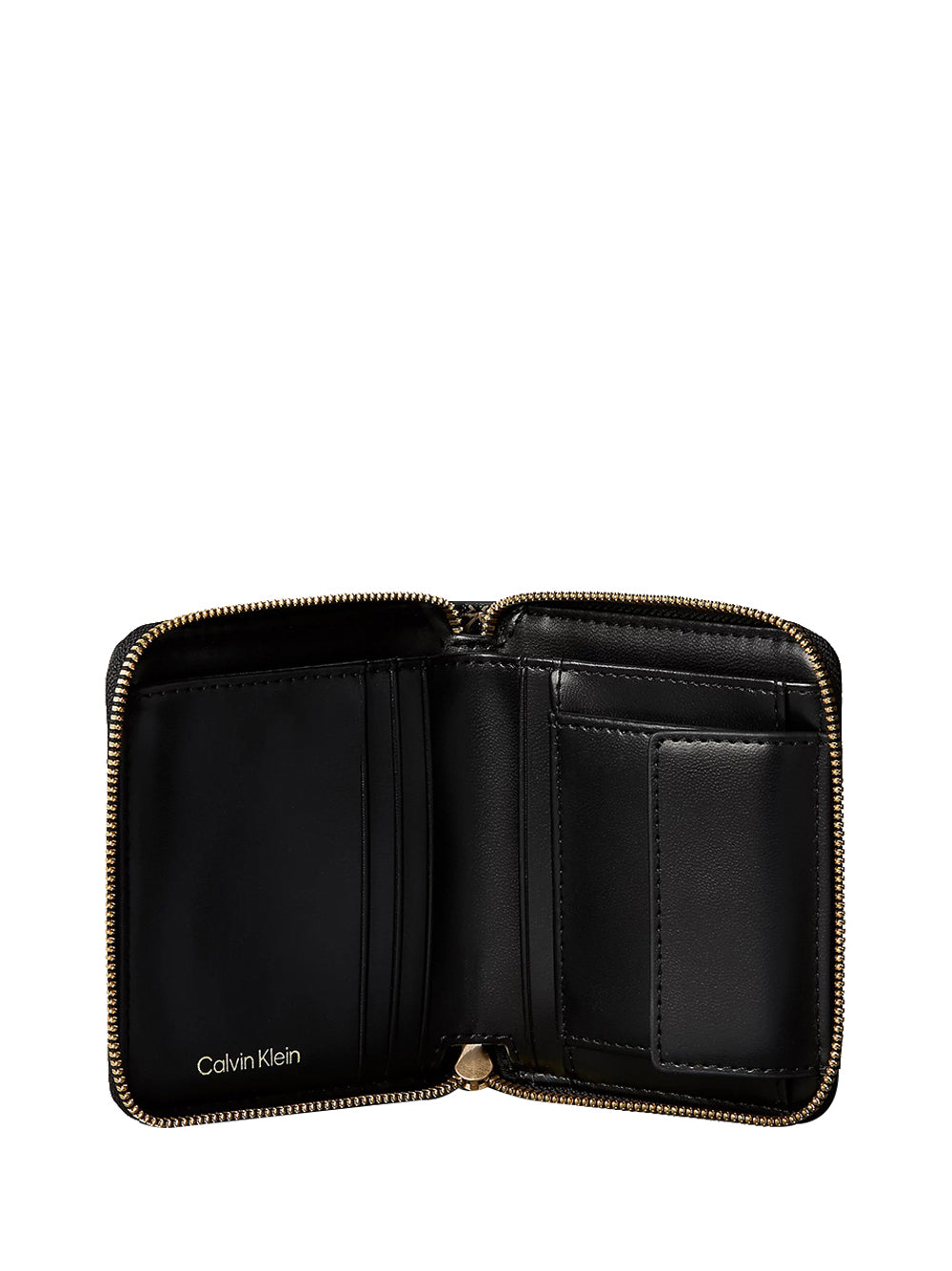 CALVIN ACC.2USCITA Portafoglio Calvin Klein Con Zip Quadrato Con Monogramma - Nero Nero