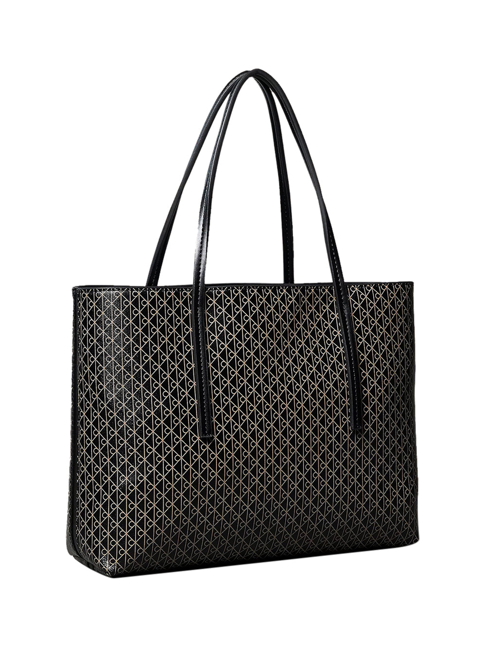 CALVIN ACC.2USCITA Borsa Tote Piccola Calvin Klein Con Emblema Rivestito - Nero Nero