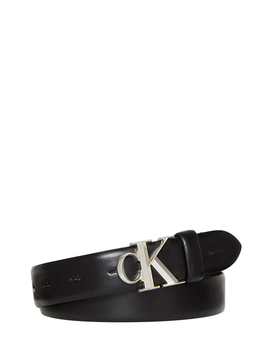 CALVIN ACC.2USCITA Cintura Con Fibbia Calvin Klein Da 30 mm - Nero/Silver Nero/silver