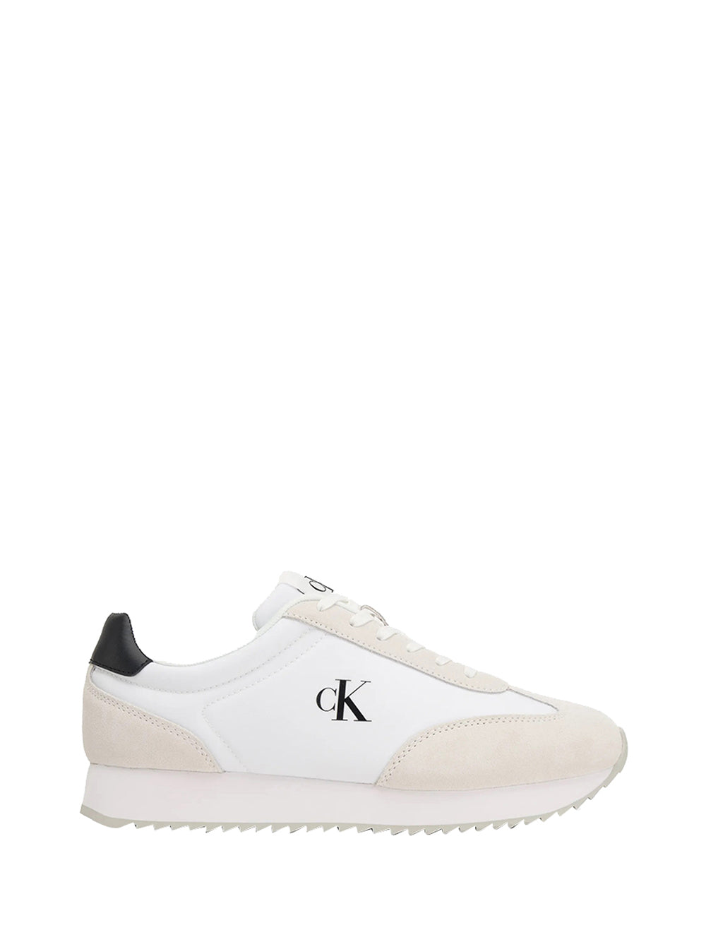 CALVIN CALZATURE Calvin Klein Sneakers Retro Runner Lace Up Uomo - Bianco/Nero Bianco/nero