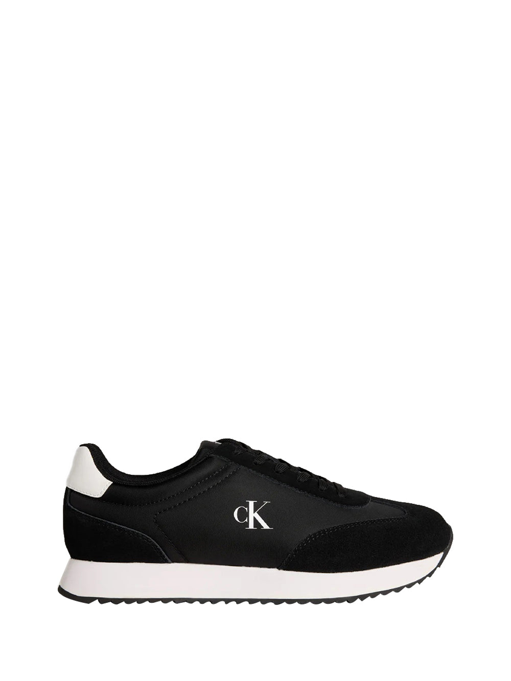 CALVIN CALZATURE Calvin Klein Retro Runner Lace Up Sneakers Uomo Nero/bianco - Nero Nero/bianco
