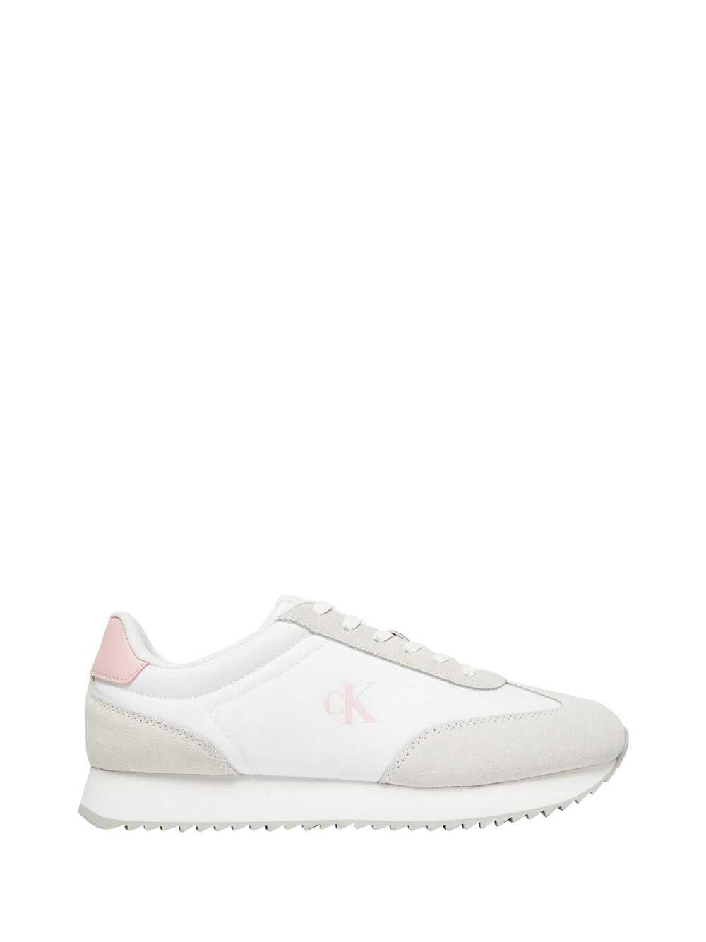 CALVIN CALZATURE Calvin Klein Runner Laceup Mg Sneakers Donna Bianco/rosa - Bianco Bianco/rosa
