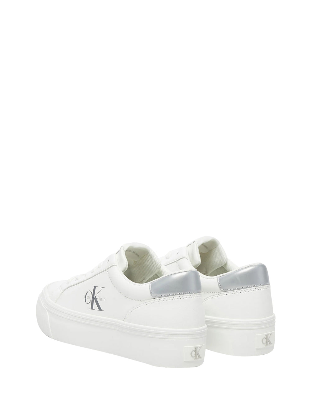 CALVIN CALZATURE Calvin Klein Vulc Flatf Lth Sneakers Donna Bianco/argento - Bianco BIANCO/ARGENTO