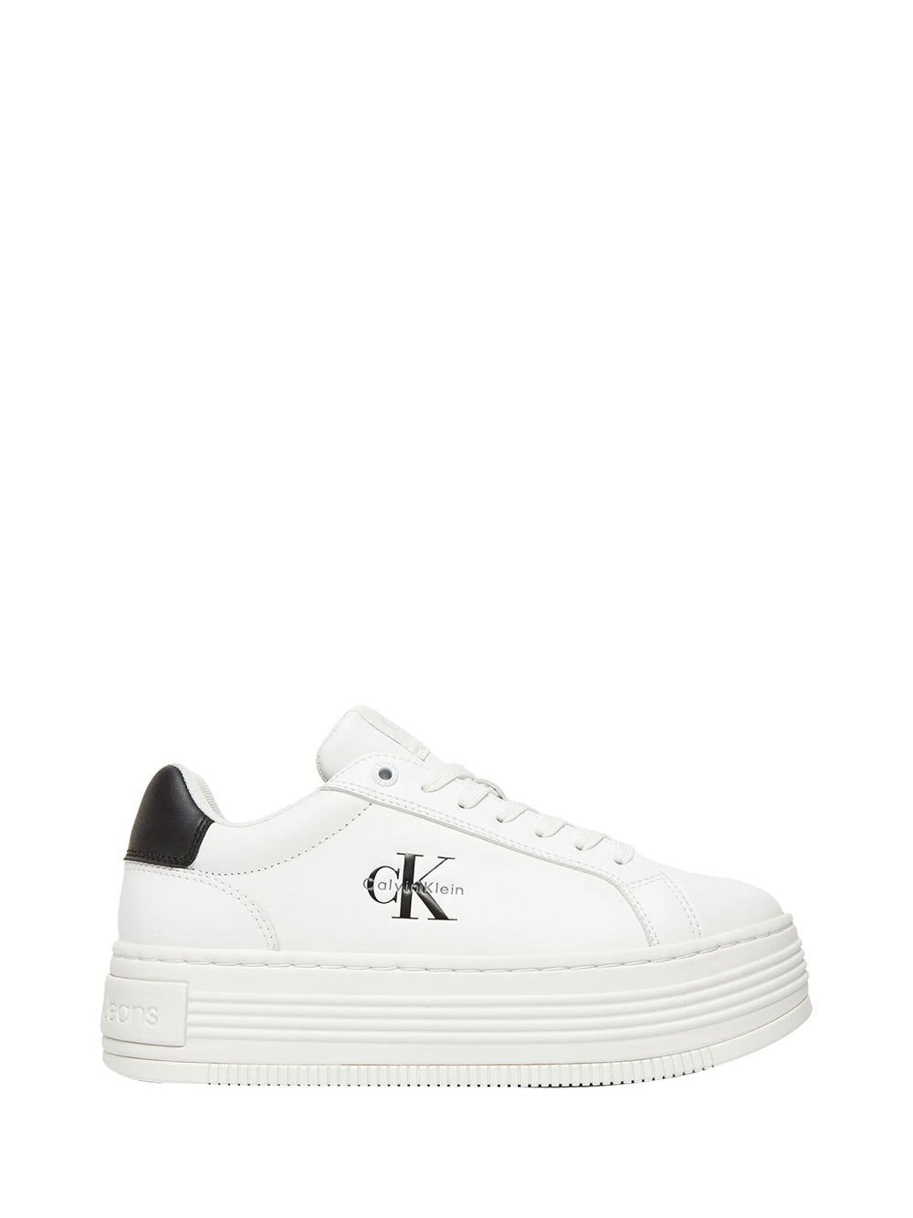 CALVIN CALZATURE Calvin Klein Bold Flatf Low Lace Sneakers Donna Bianco/nero - Bianco Bianco/nero