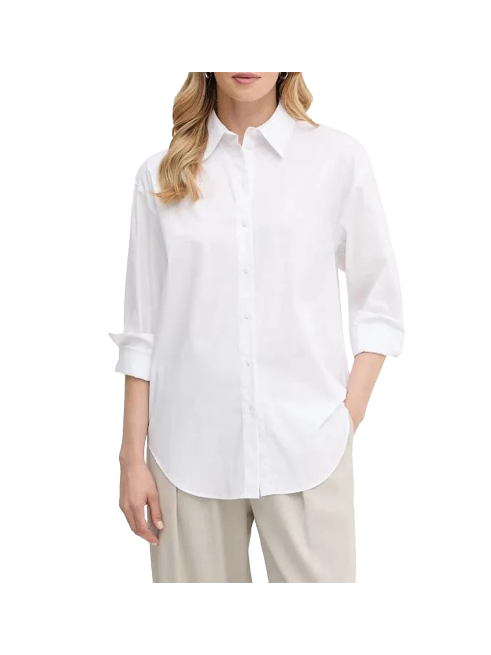 CALVIN2 1USCITA Calvin Klein Camicia Stretch Poplin Relax - Bianco Bianco