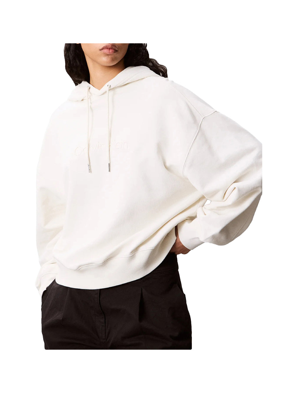 CALVIN2 1USCITA Calvin Klein A- Logo Emb French T Felpa Donna Bianco Bianco