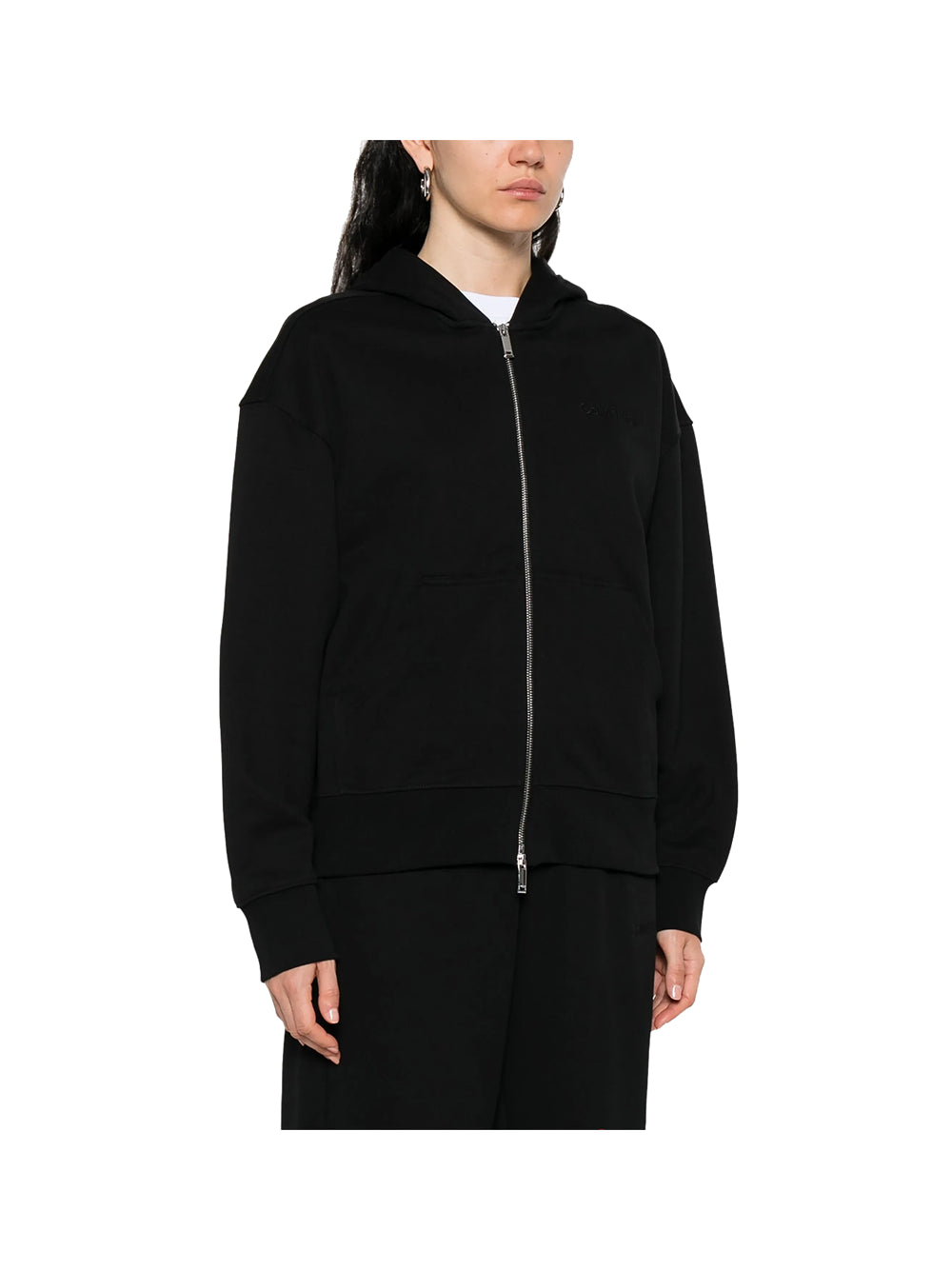 CALVIN2 1USCITA Calvin Klein Logo Emb French Terr Felpa Donna Nero Nero