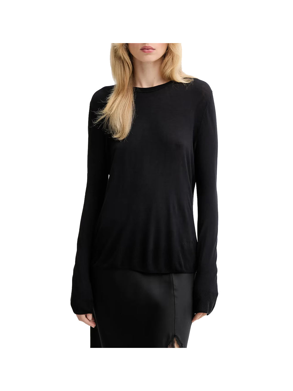 CALVIN2 1USCITA Calvin Klein Maglia Fine Gauge Viscose L - Nero Nero