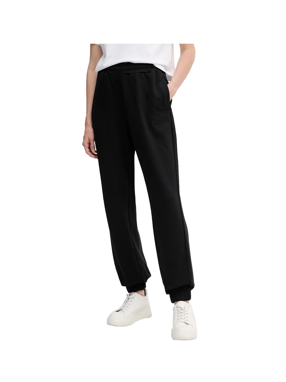 CALVIN2 1USCITA Calvin Klein A-Ls French Terry Em Pantatuta Donna Nero Nero