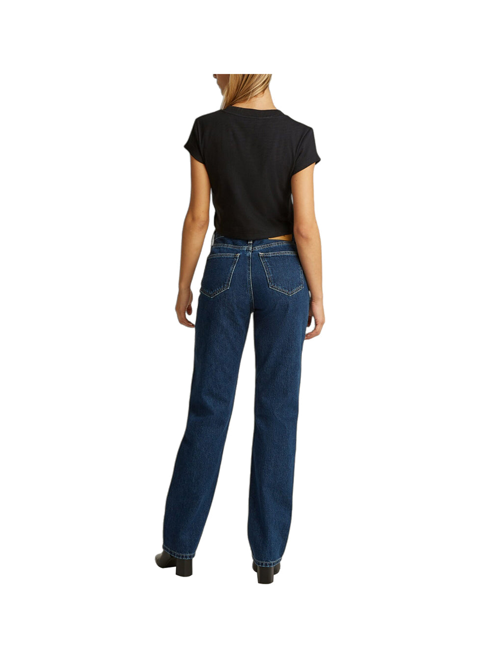 CALVIN2 1USCITA Calvin Klein Donna T-Shirt Monogram Baby Tee - Nero Nero