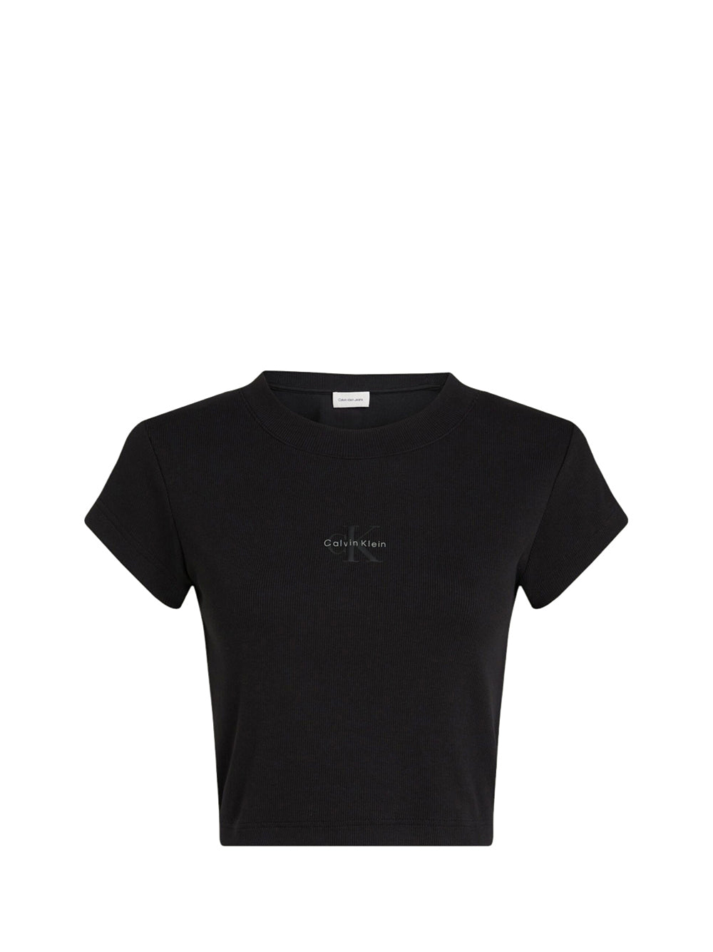 CALVIN2 1USCITA Calvin Klein Donna T-Shirt Monogram Baby Tee - Nero Nero