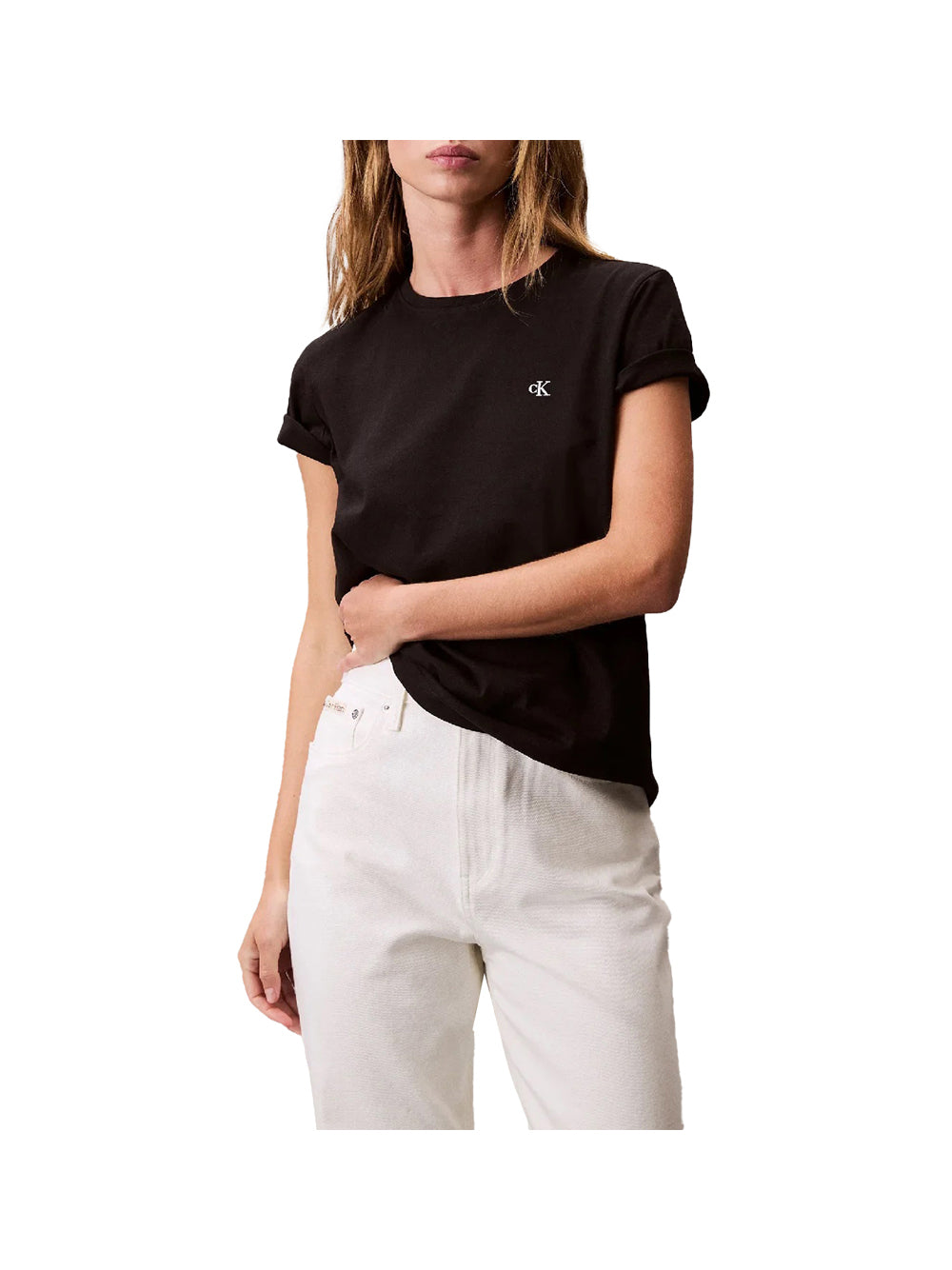 CALVIN2 1USCITA Calvin Klein T-Shirt In Jersey - Nero Nero