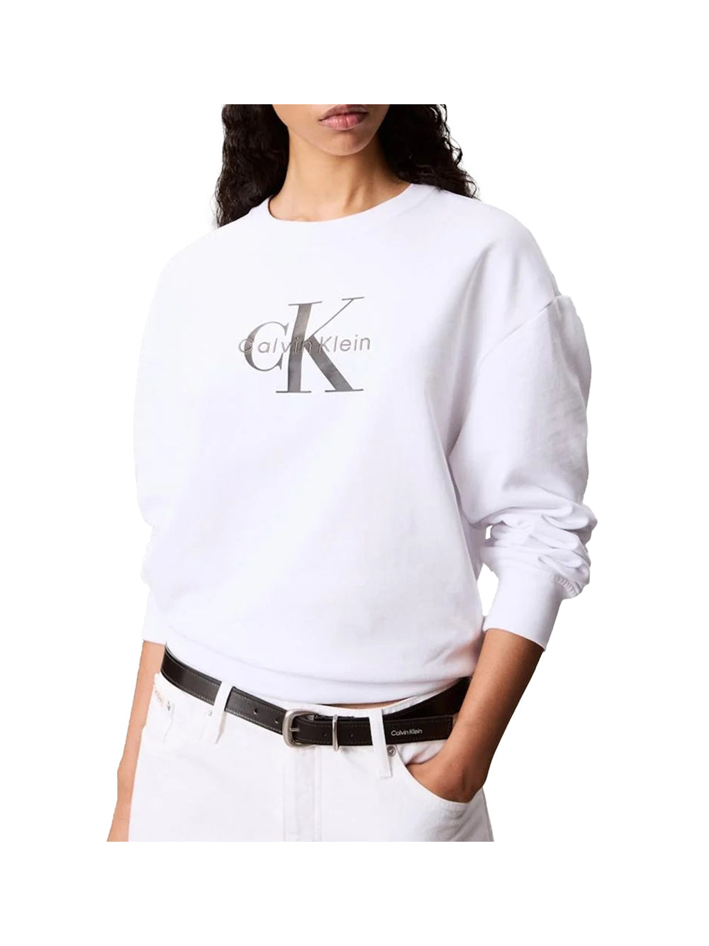 CALVIN2 1USCITA Calvin Klein Felpa Donna Bianco Bianco