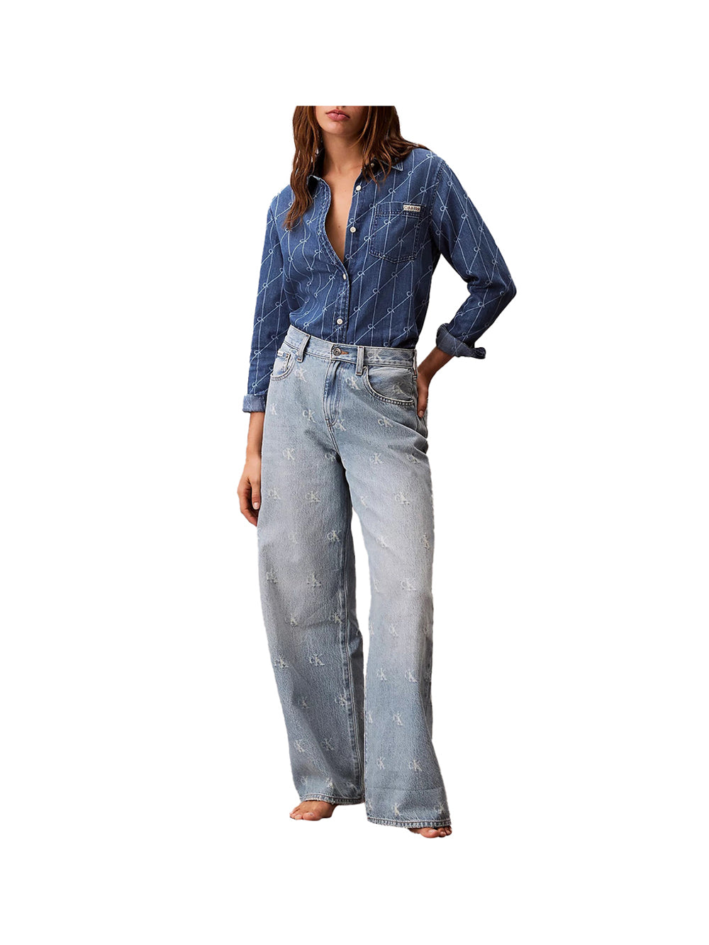 CALVIN2 1USCITA Calvin Klein Jeans Donna Light Denim - Blu Light Denim