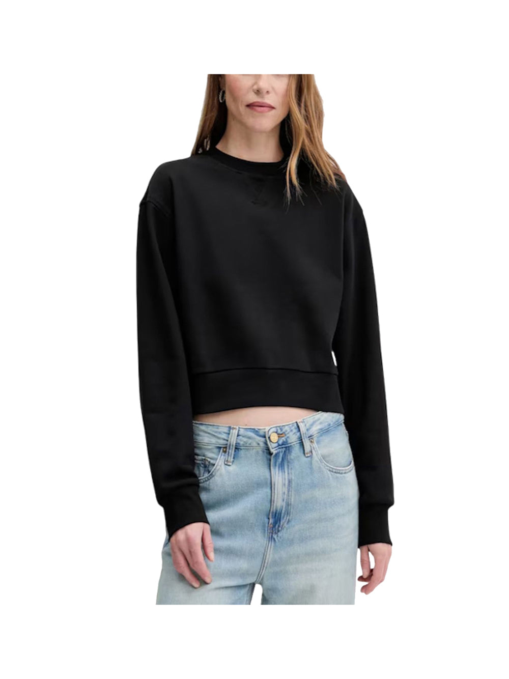 CALVIN2 1USCITA Calvin Klein Felpa A - Cropped Badge Lo - Nero Nero