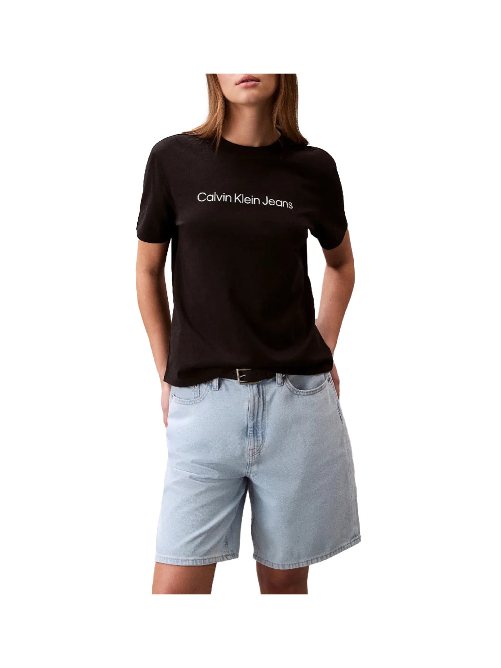 CALVIN2 1USCITA Calvin Klein T-Shirt A- Inst. Logo - Nero Nero