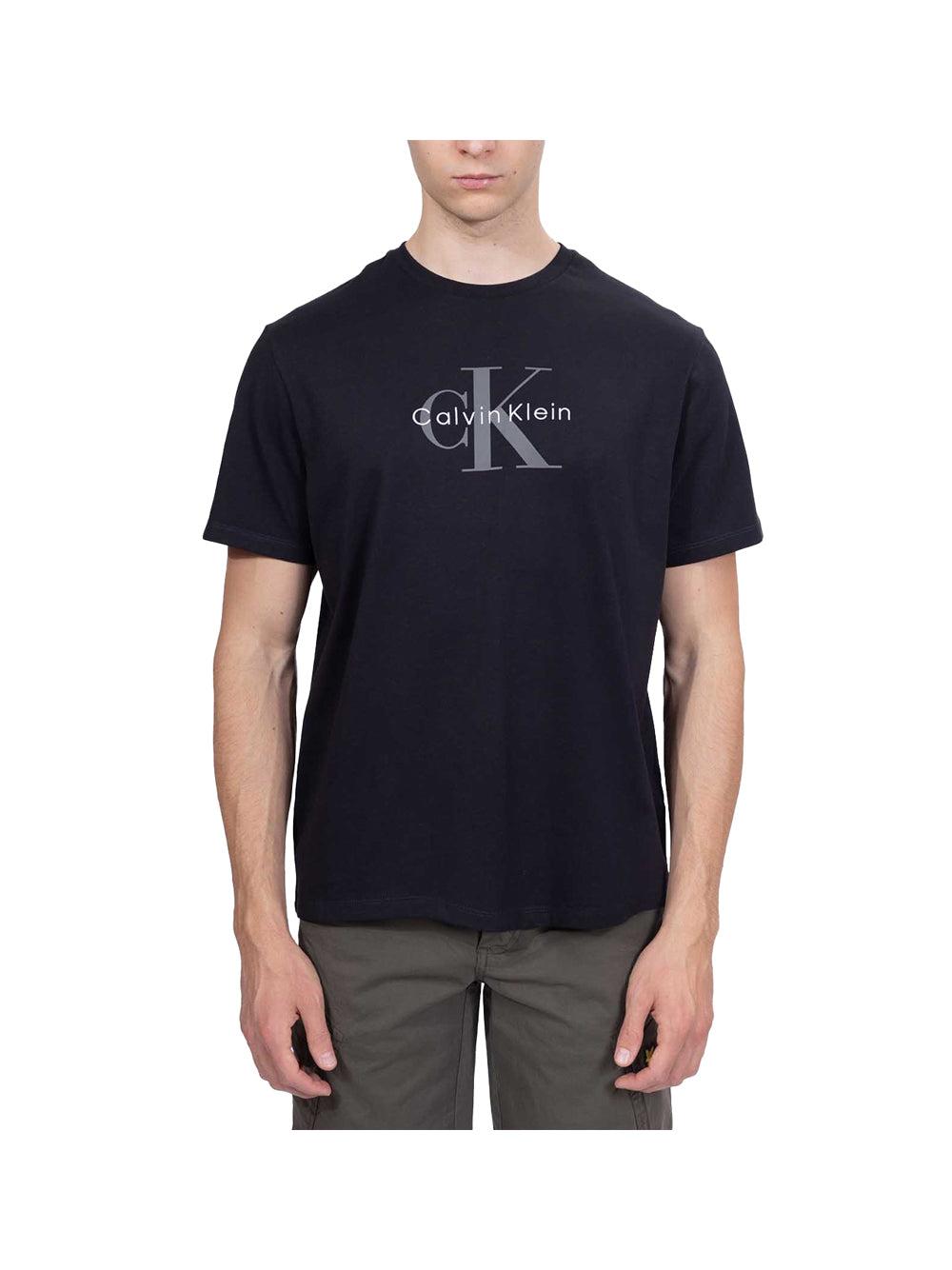 CALVIN2 1USCITA Calvin Klein Ss Hero Monologo Tee T-Shirt Uomo Nero Nero
