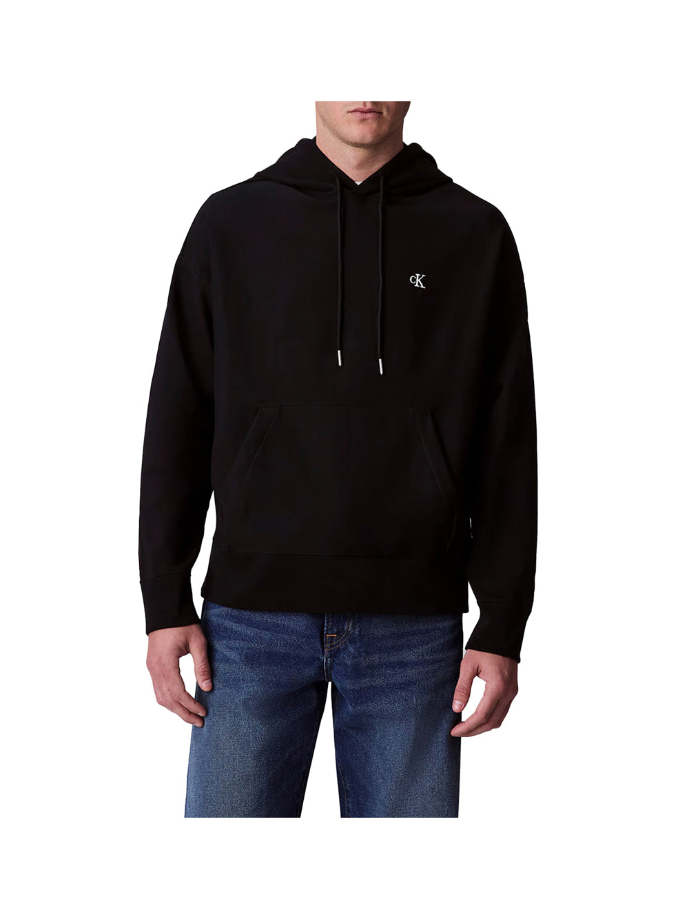 CALVIN2 1USCITA Calvin Klein Premium Terry Monogramma Felpa Uomo Nero Nero