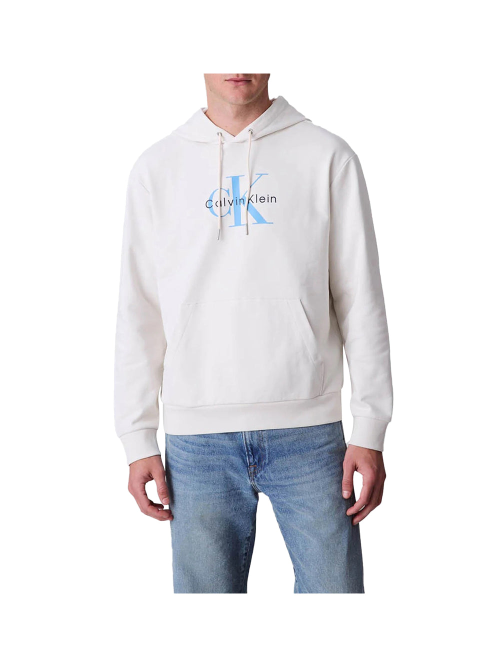 CALVIN2 1USCITA Calvin Klein Ls Eu Monologo 350Te Felpa Uomo Bianco Bianco