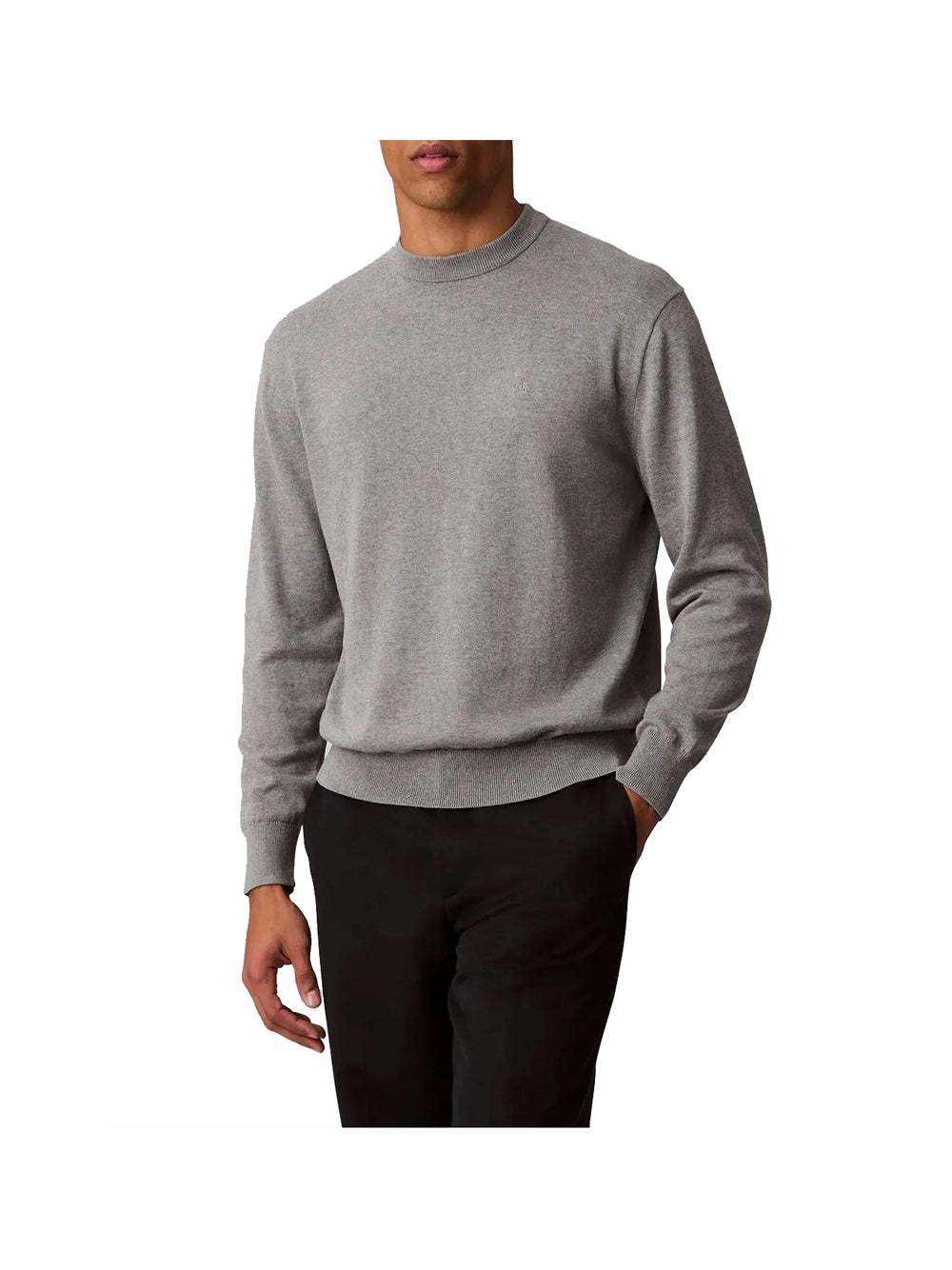 CALVIN2 1USCITA Calvin Klein Felpa Eu Ls Cotton Relaxed Uomo- Grigio Grigio