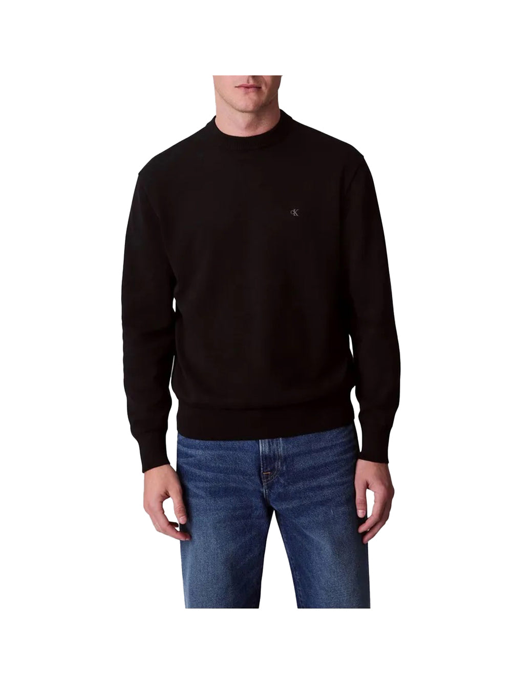 CALVIN2 1USCITA Calvin Klein Felpa Eu Ls Cotton Relaxed Uomo - Nero Nero